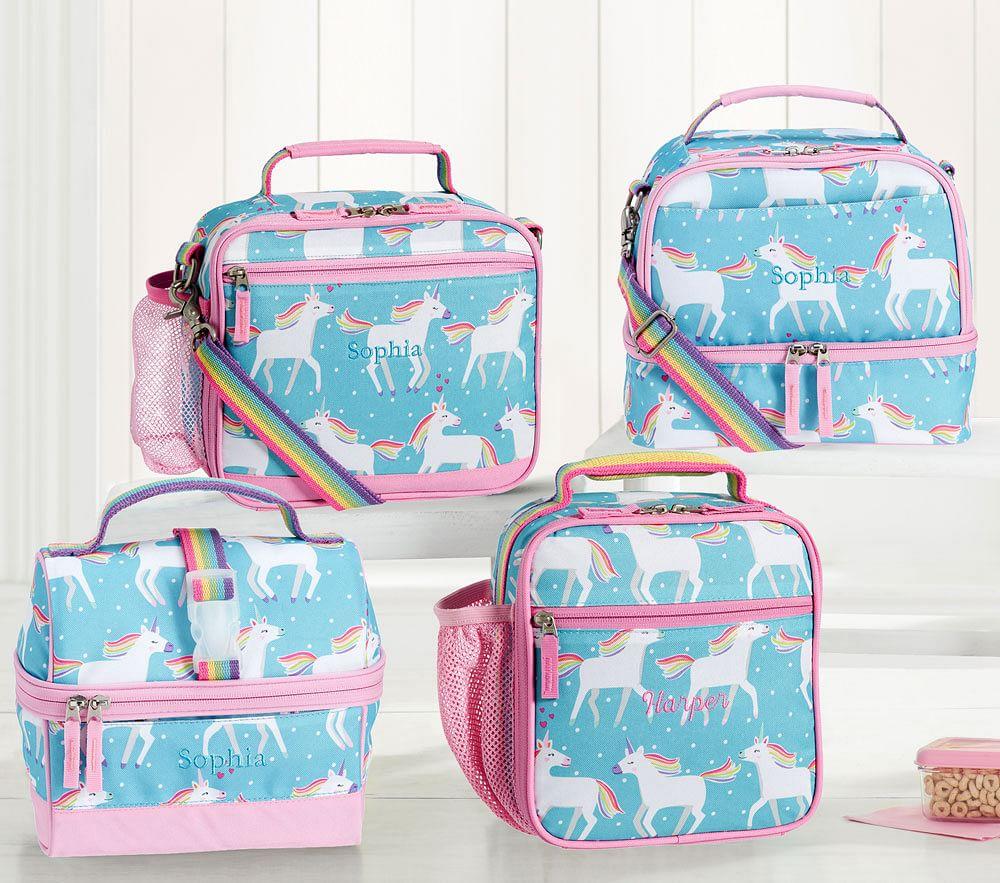Mackenzie Aqua Unicorn Lunch Bag